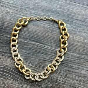 J. Crew Gold-Tone Crystal Link Necklace